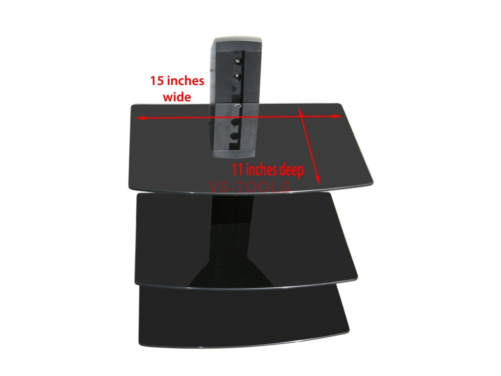 Adjustable 3 Shelf for DVD Player Cable Box Receiver Gaming